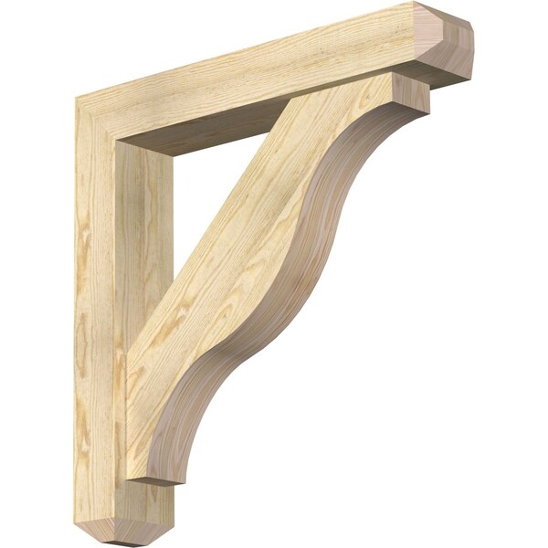 Ekena Millwork Funston Craftsman Rough Sawn Bracket w/ Offset Brace, Douglas Fir, 6"W x 32"D x 32"H BKT0604X32X32FST04RDF - main